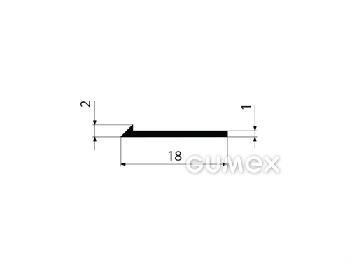 Pryžový profil tvaru "I", 18x2/1mm, 2-proud, 70°ShA, NBR, -40°C/+70°C, černý